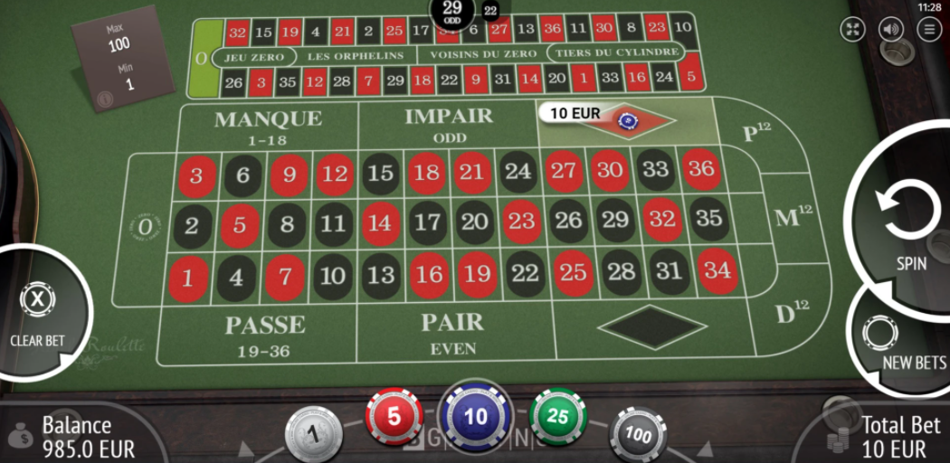 BGaming French Roulette Online Casino Game Layout