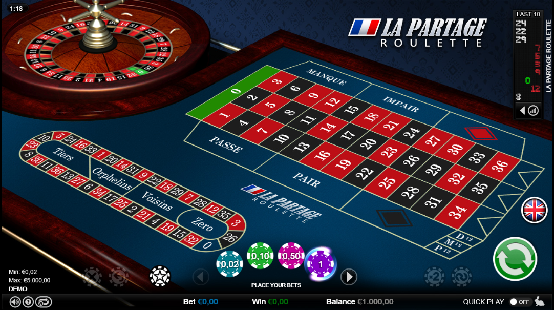 Play La Partage Roulette at Betsafe Casino