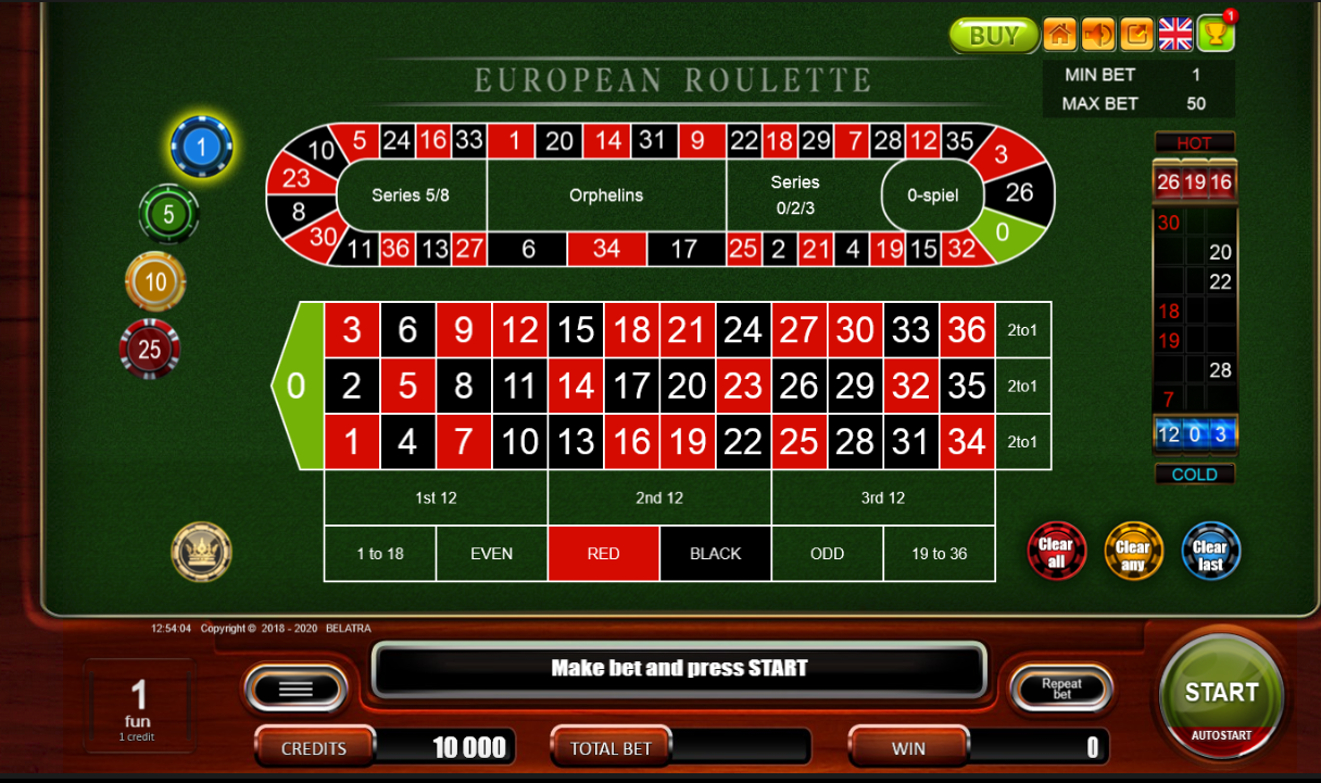 European Roulette With French Special Bets