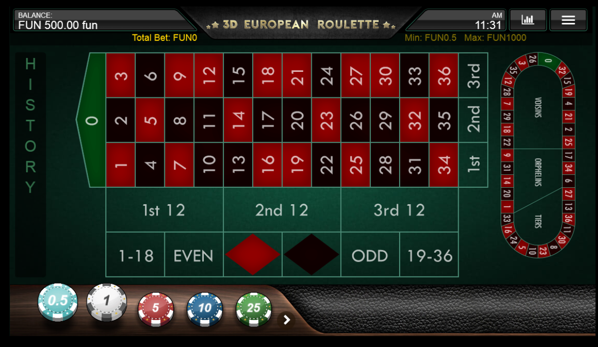Iron Dog Studio 3D European Roulette with Special Bets