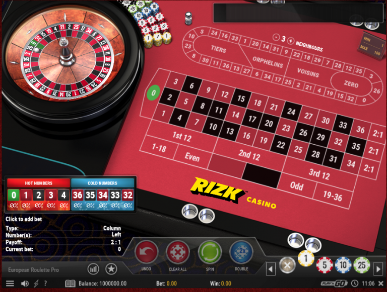French Roulette at Rizk Casino