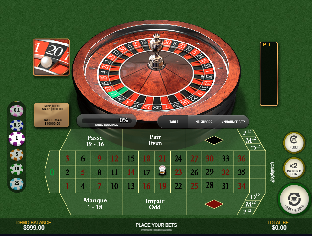 Premium French Roulette at EuroBet - Table Layout