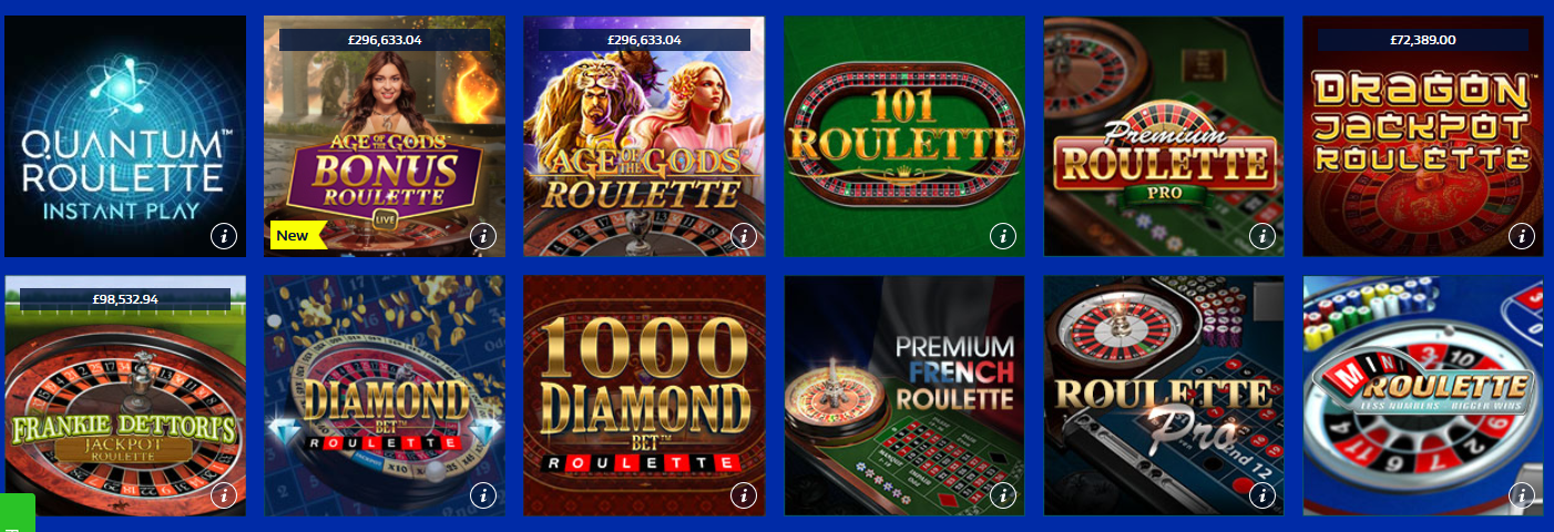 Roulette Games at William Hill Casino