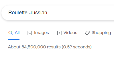 Roulette Search Results without Russian Roulette