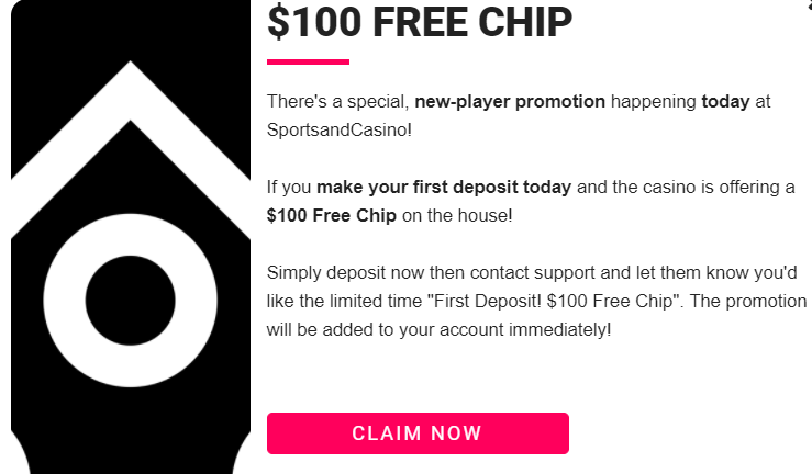 Free Chip Promotion at Sports and Casino
