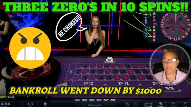 Roulette Online Session #16 on BetOnline: ZERO Comes out FIVE TIMES! Bankroll Goes Below $1500!! – Roulette Game Videos