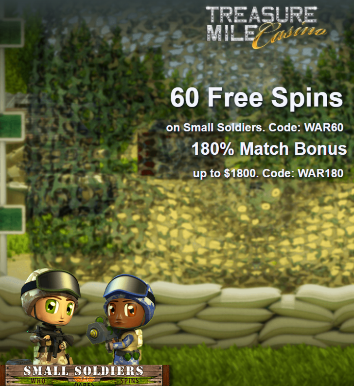 60 Free Spins on Small Soldiers + 180% Bonus Match