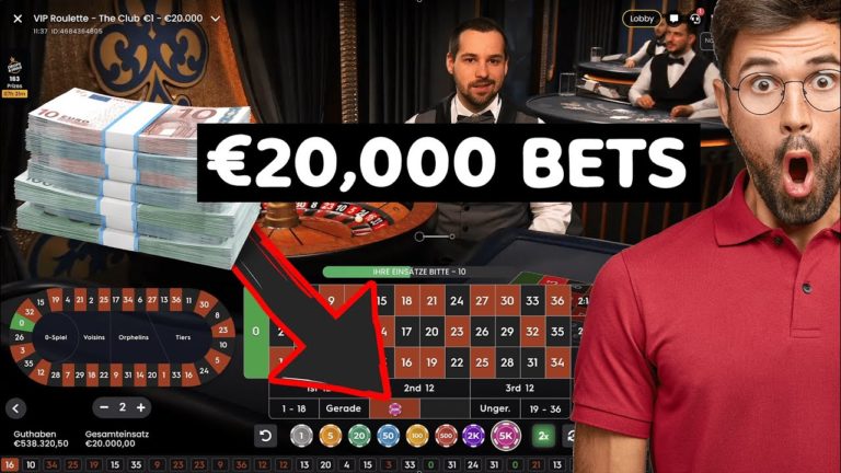 How I Won €80,000 with €20K Bets – Live Roulette – BIG WIN! – Roulette Game Videos